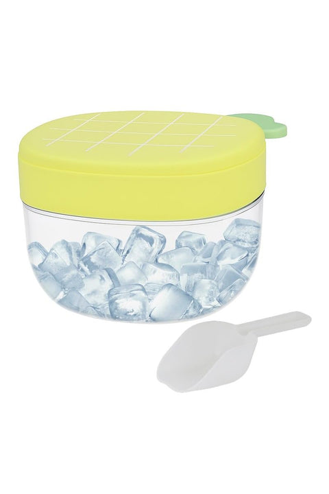 Plan A Pineapple Silicone Ice Cube Maker with 25 Slots Airtight Lid and Ice Scoop – Flexible Silicone Mold for Making Even Cubes for Drinks, Perfect for Parties and Gatherings