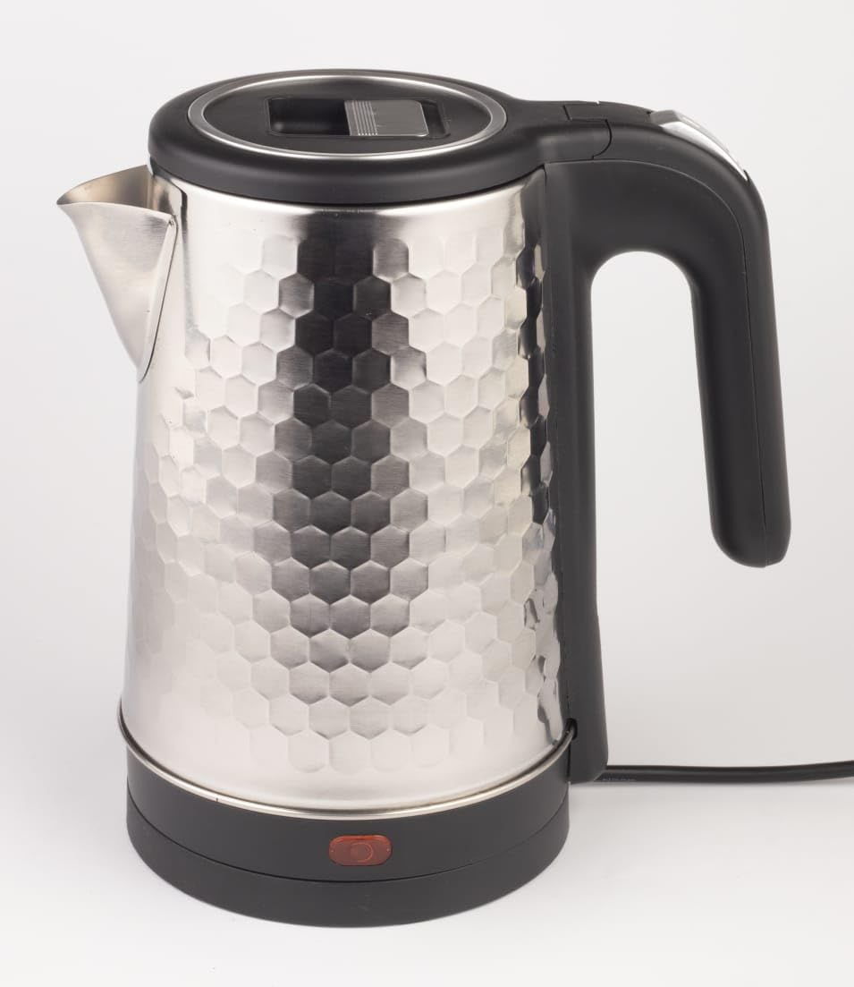 Cattel Flamingo Crystal Stainless Steel 2 Liter 1500 Watt Electric Kettle Features Elegant And Modern Design, Making It An Ideal Choice For Everyday Kitchen Use. (Black)