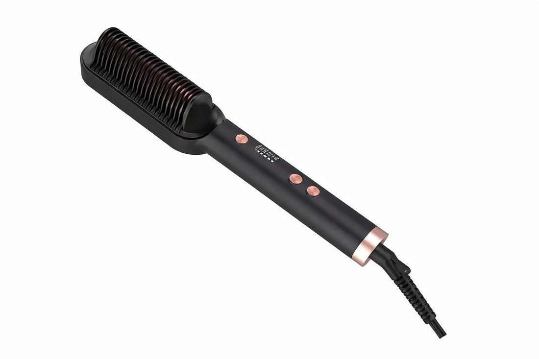 RD380 Hair Straightener Brush Electric Heated Hair Brush with 5 Heat Levels 45W (Black)