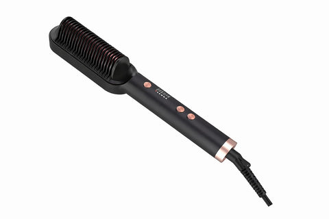 RD380 Hair Straightener Brush Electric Heated Hair Brush with 5 Heat Levels 45W (Black)