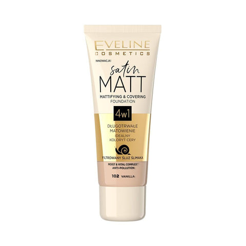 Eveline Satin Matt Mattifying & Covering Foundation 102 Vanilla