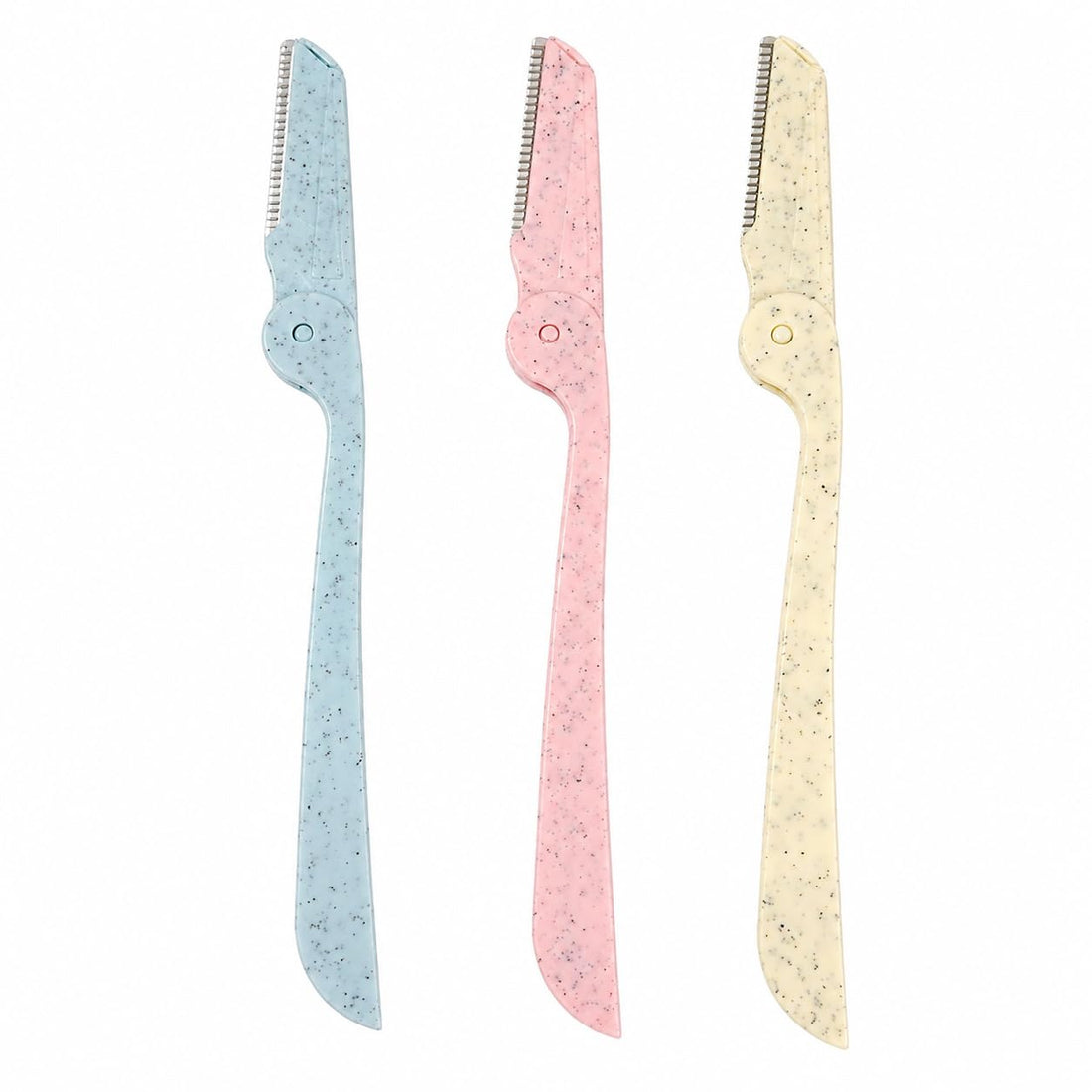 3 Pieces Eyebrow Shaping Razor Set Folding Eyebrow Razors for Face Neck Upper Lip Hair Removal Ergonomic Handle