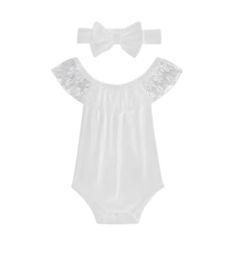 Baby Girls Set - Body with Lace and Headband - Jumpsuit Dress from Mizah for Kids