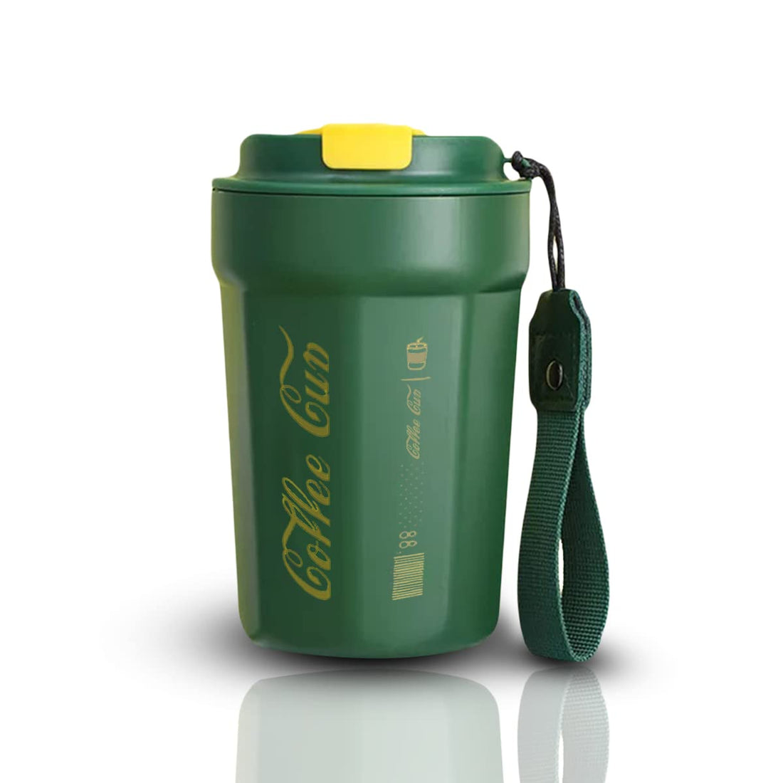 Coffee Cup Travel Mug with Lid Leak Proof 304 Stainless Steel for Hot and Cold Hot/Iced Drinks Double Wall Vacuum Insulation Tumbler, Color: green, (380ml)