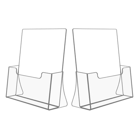 BEST MEDIA Acrylic Brochure Holder, 2-Pack Clear Literature Display Stand, 21.5 x 28 cm Countertop Organizer for Flyers, Magazines, Pamphlets, Booklets, Menus and Journals, for Office and Retail