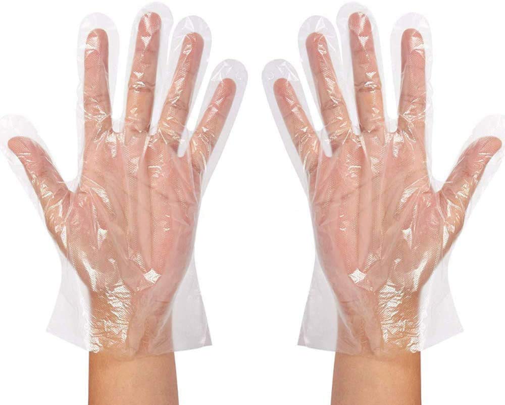 H HANSEL HOME Disposable Clear Plastic Gloves, Virus Protection, Gloves for Cooking at Barbecue, for Bathroom, Hygienic Gloves for Kitchen Cleaning (1000 PCS)