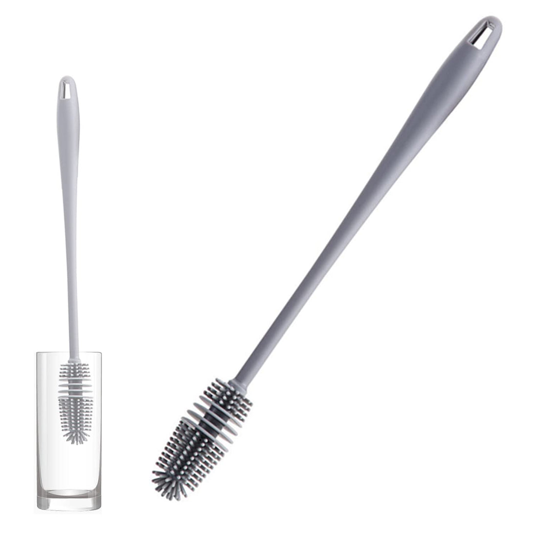 Other Silicone bottle scrub brush for narrow/tall bottle long handle. (grey)