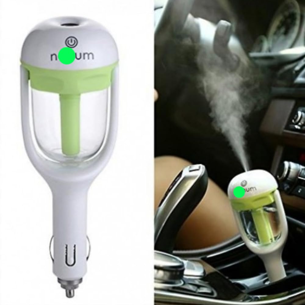 Car Air Humidifier with Aroma, Electronic Car Air Freshener, Car Interior Air Purifier Freshener, Works on Car Lighter Port, Fill with Your Favorite Fragrance, Lemony- by KaberTrade