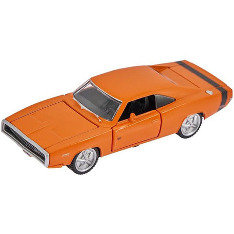 1:36 Dodge Charger R/T Die-Cast Model Car – Classic Orange Muscle Car with Openable Doors, Hood & Trunk