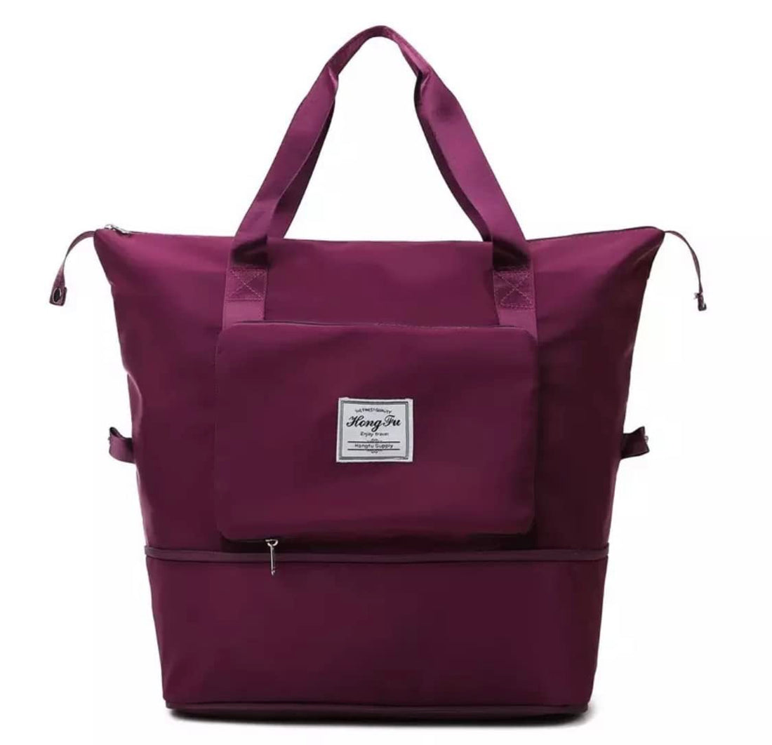 Large Capacity Nappy Bag Luggage Bags Mommy Bags Outdoor Travel Sports Gym Handbag (Burgundy)
