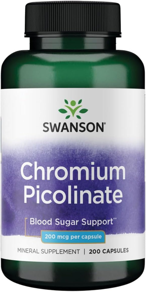 Chromium Picolinate 200 mcg | 200 Capsules | Glucose & Metabolic Support