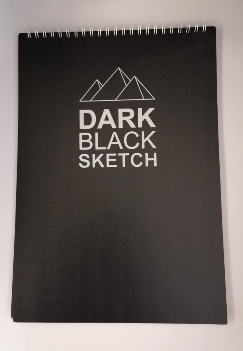 1184 30-Sheet Sketchbook, 21 cm x 29.7 cm Size, Dark Black