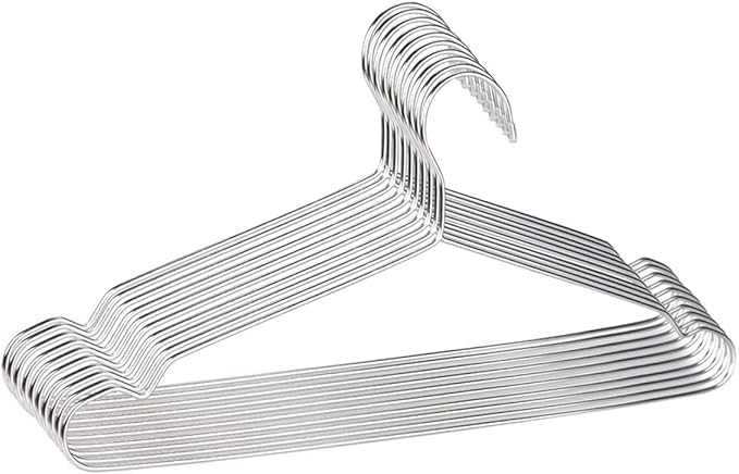 Coat Hangers Strong Metal Hangers for Heavy Clothes Coats, Suits, Jackets, Snow Coats, Strap Dress, Space Saving 10pcs (1)