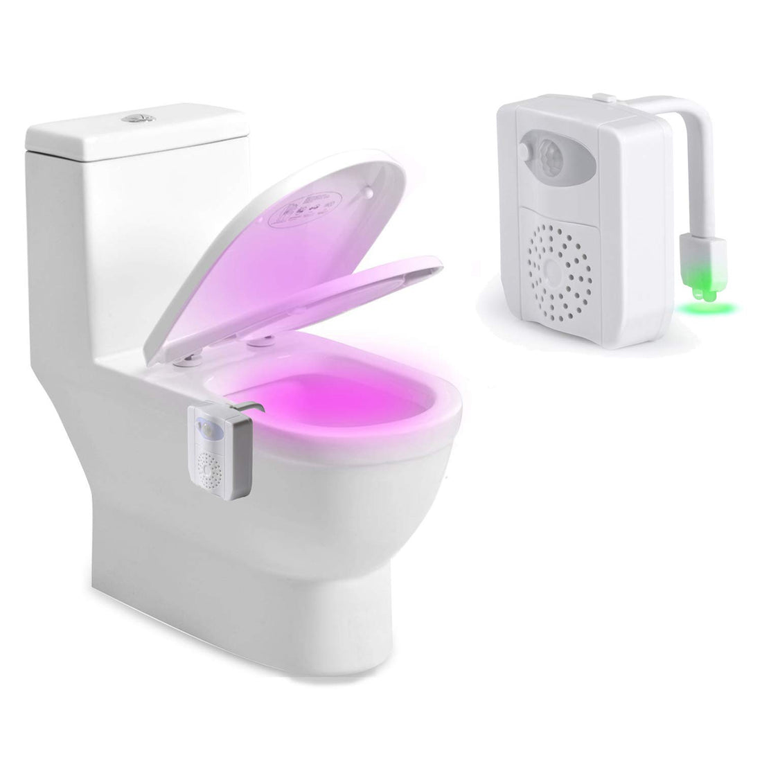 Toilet light inside toilet - upgraded motion activated toilet seat light with function of aromatherapy and uv sterilizer, sensor led washroom night light, 16 colors waterproof
