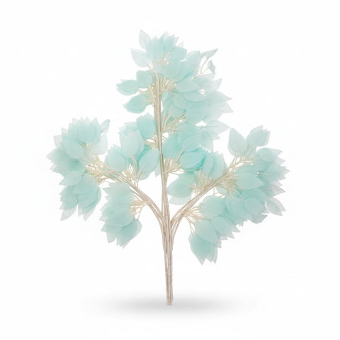 12 Pcs Artificial Leaves Branches 30cm Length 7cm Wide (Benjamina) – Decorative Vase & Rose Arrangements & Bouquet – Multiple Colors (Yellow/Red/White/Pink/Milky/Green) for Home & Office (Milky)