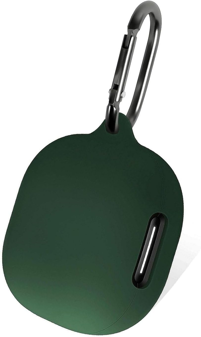 Case Compatible with Anker Soundcore P40i: Soft Silicone Shockproof Protective Case Cover for Soundcore P40i Wireless Earbuds with Carabiner (Green)