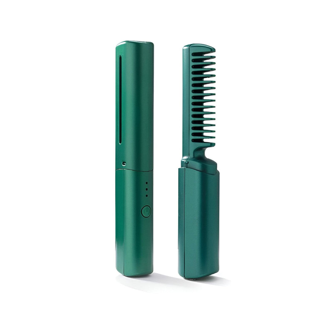 Rechargeable hair iron - wireless iron, compressed for straightening hair with 3 temperature settings, USB charging, comfortable flat comb (green)