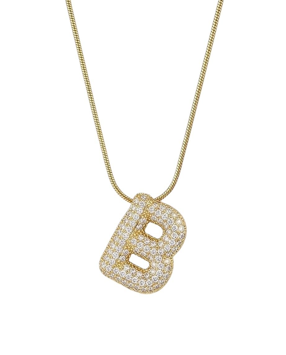 Initial Letter Necklace for Women & Girls – Gold Plated Alphabet Pendant Necklace, Personalized Name Charm Jewelry Gift for Her