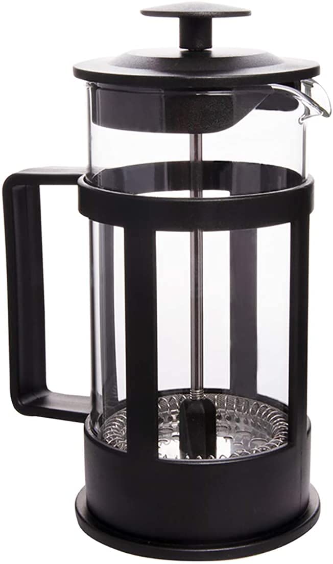 Orchid M TIM French Press Coffee & Tea Maker, Thickened Borosilicate Glass Coffee Press with Filter Screens, Rust-Free 100% BPA Free (300ml)