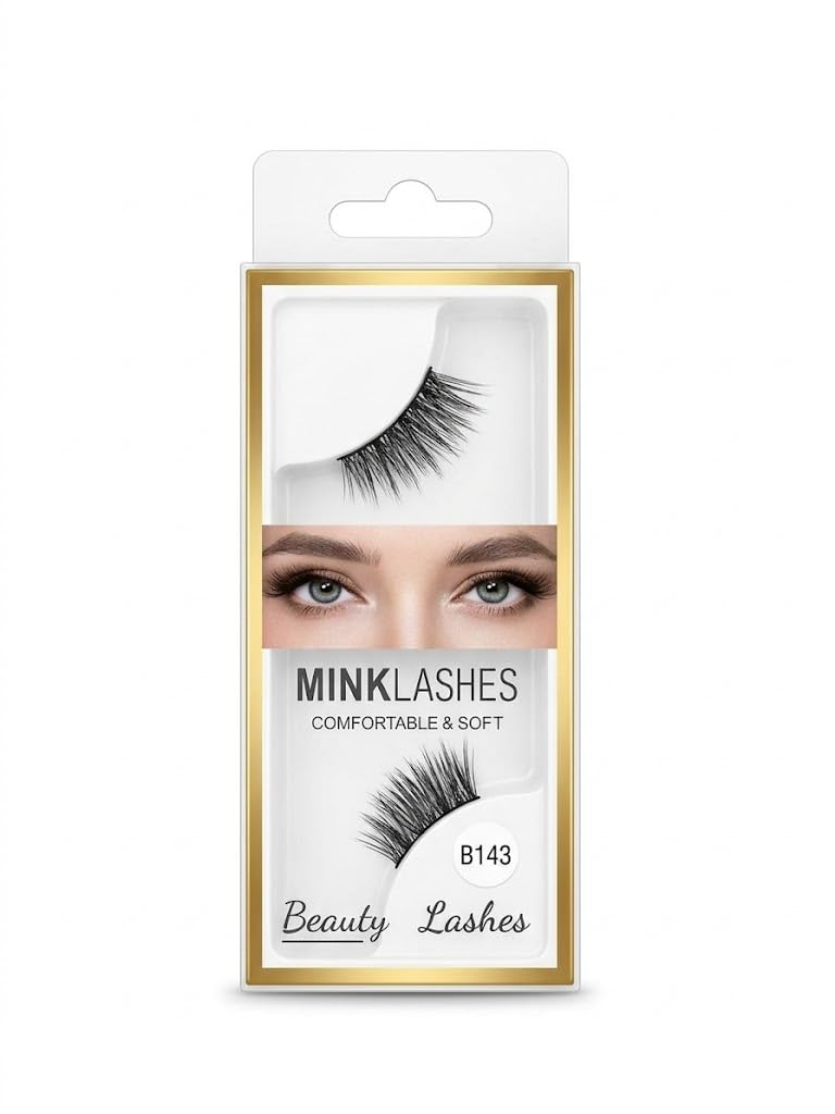 1 PAIRS 3D HALF Faux Mink False lashes | Reusable Lightweight & Natural Looking HALF Eye Makeup Look (N-143)