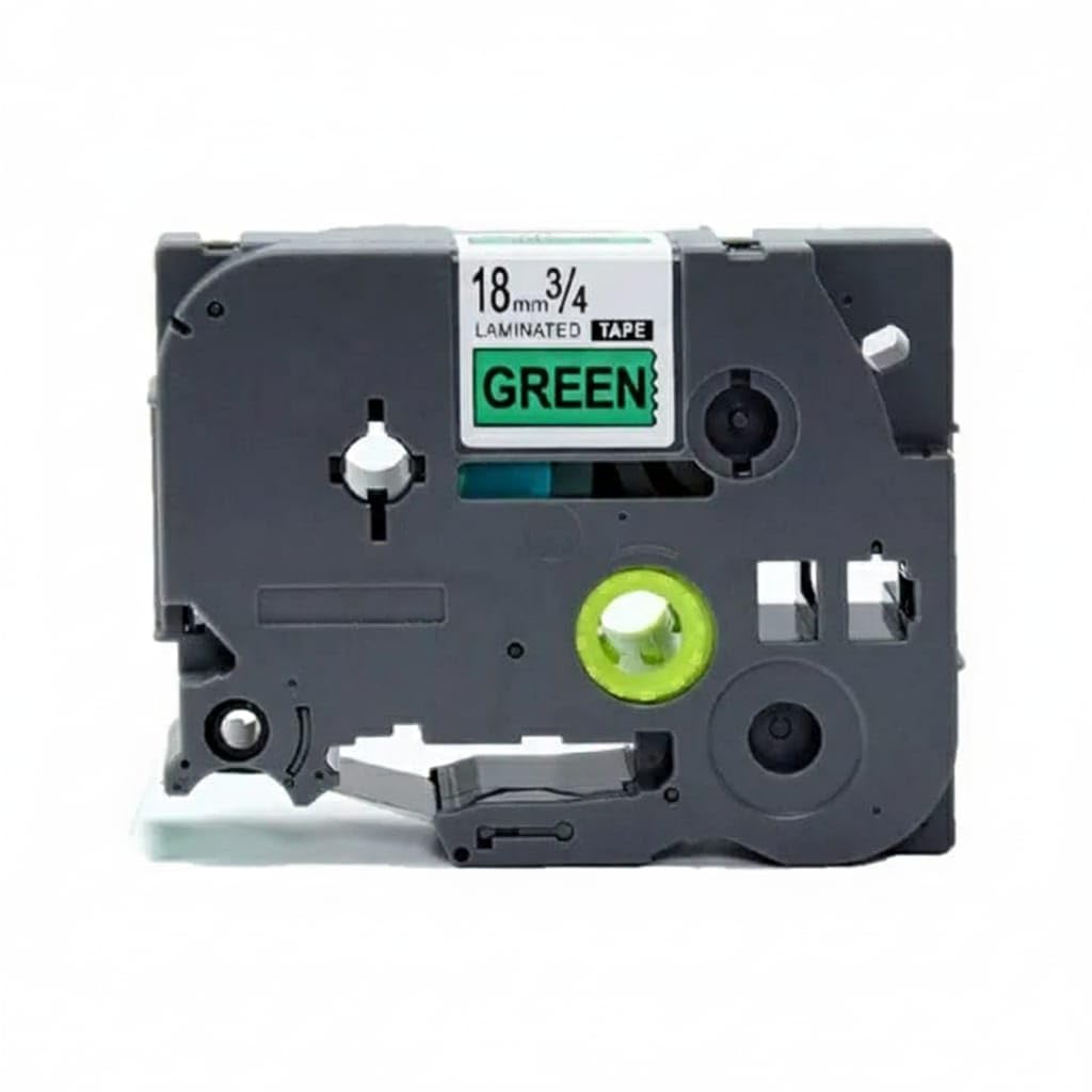 Compatible Laminated Label Tape Cartridge TZ-741 18mm Black on Green for Brother Label Printer P-Touch