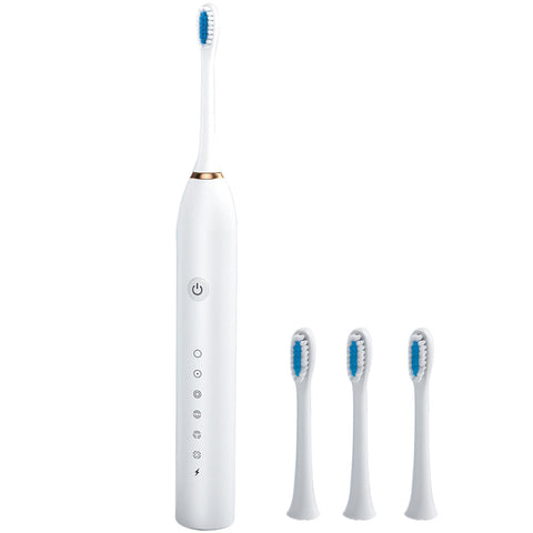 Electric Toothbrushes Adults Rechargeable Toothbrush with 4 Brush Heads and 6 Cleaning Modes Low Noise Waterproof Whiten White
