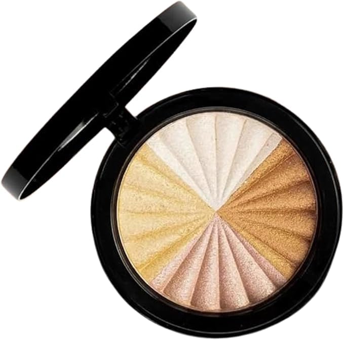 Face Highlighter Palette, High Glossy Face Illuminator Palette, Natural Glow Finish, Pearl Shimmer Smooth Baked Powder, Lasting Sparkling Highlighter Makeup-4 shades