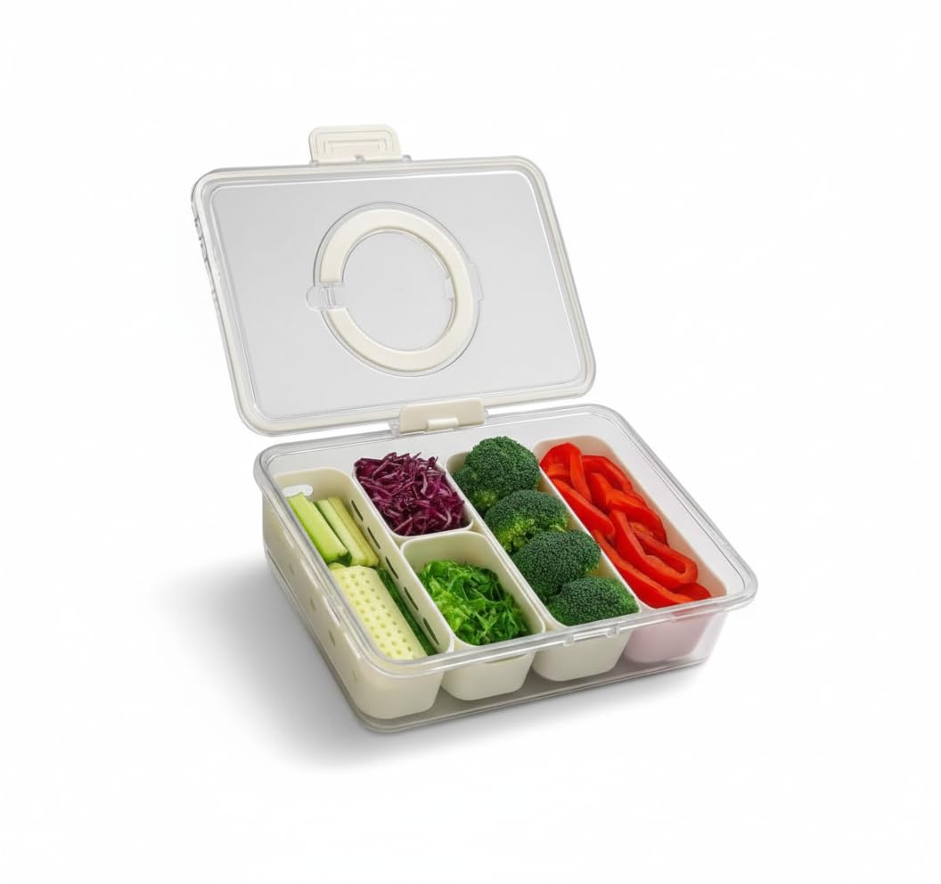 Home Care XX-2479 6-Box Acrylic Fridge Organizer Large Kitchen Storage, Pack of 1 - Clear Acrylic