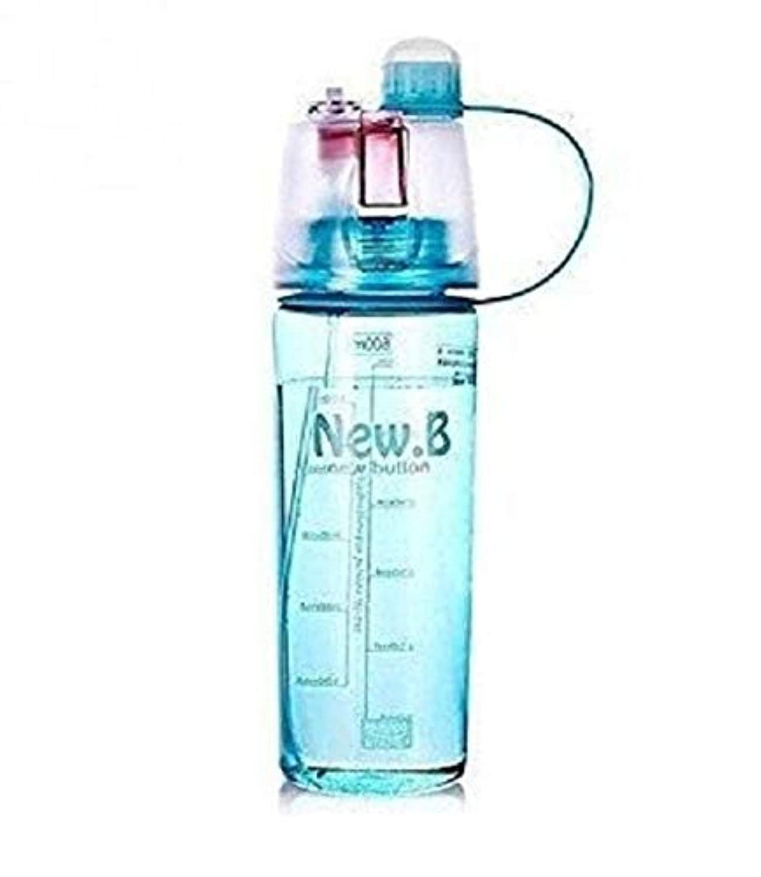 600ml Sports Spray Drinking Water Bottle Portable Mist Spray Hiking Cycling - Blue