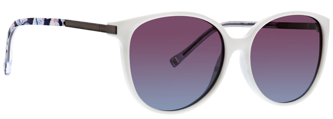 Vera Bradley Men's Tori Round Sunglasses, White
