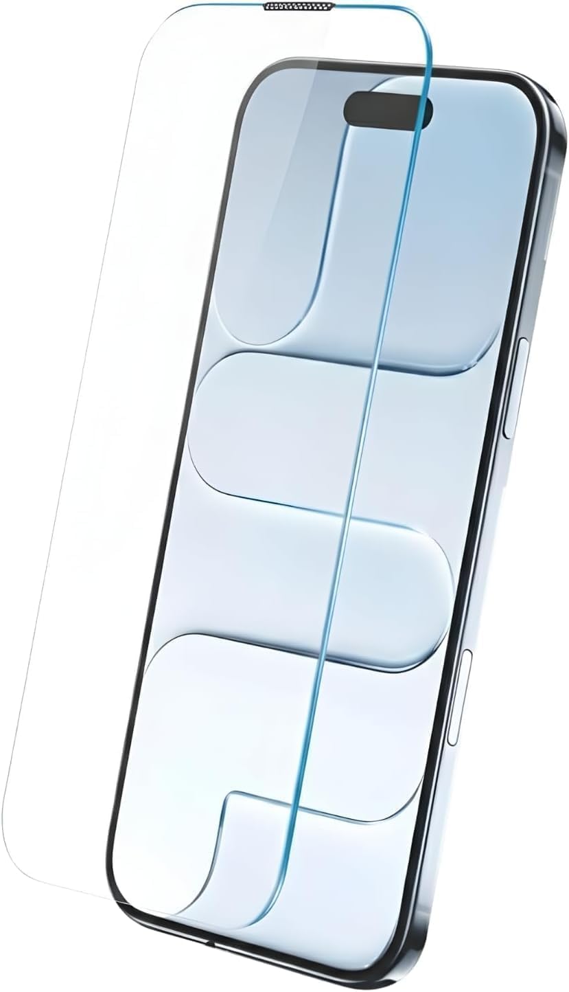 2.5D HD Clear Tempered Glass Screen Protector – Anti-Dust Filter, Supports Fingerprint Unlock, No Black Frame, Ultra Smooth Touch Compatible with (iPhone 15 Pro)