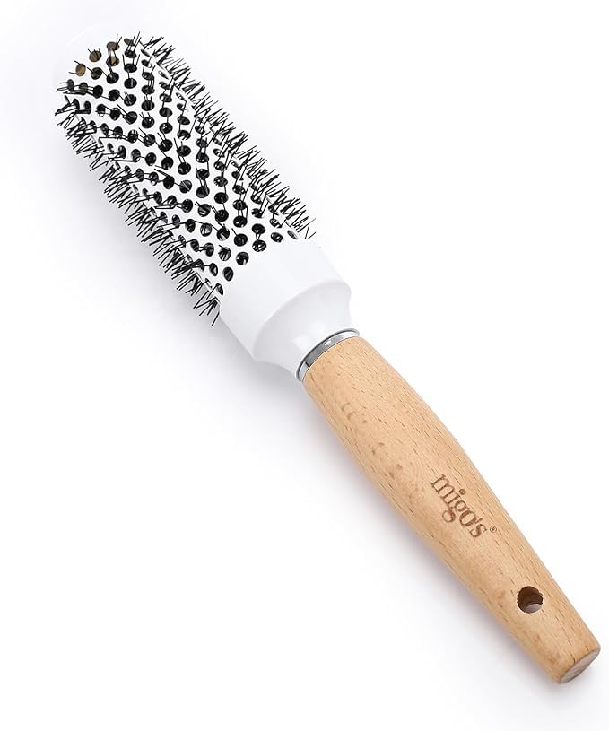 Migo Hairbrush, Hair Dryer, Large Wooden Handle ميجو