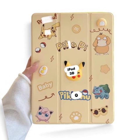 Fekra Cute 3D Case for iPad 10.2 Inch iPad 9th Generation 2021/8th Gen 2020/7th Gen 2019 with Pencil Holder - Shockproof Protective Case (S-Pik)