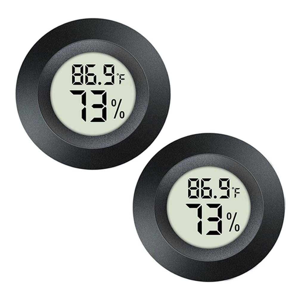 JEDEW 2-Pack Mini Hygrometer Thermometer Digital LCD Monitor Indoor/Outdoor Humidity Meter Gauge Temperature for Humidifiers Dehumidifiers Greenhouse Reptile Plant Humidor Fahrenheit(℉) or Celsius(℃)