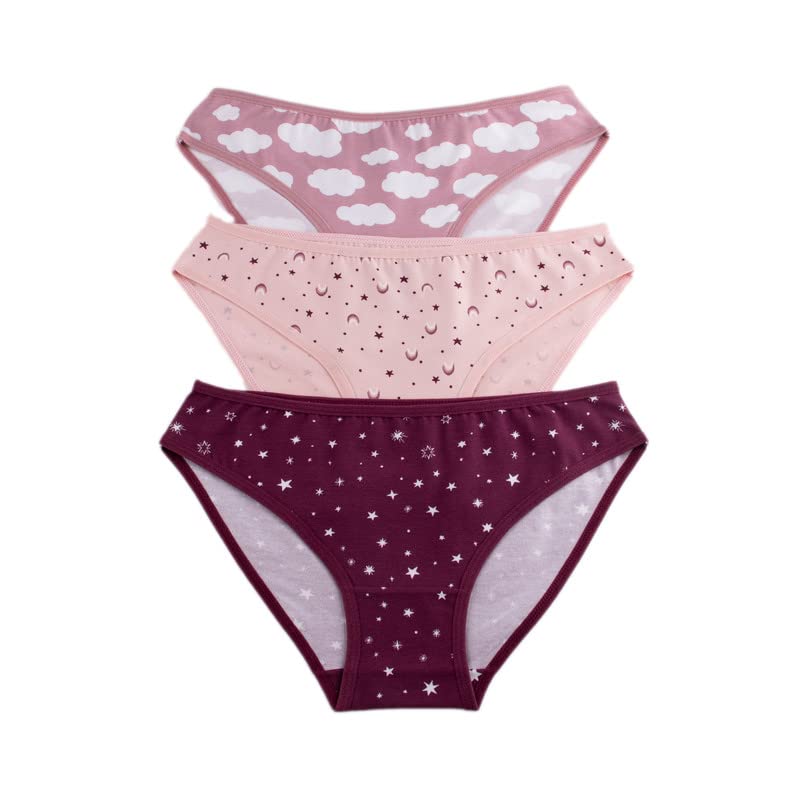 Milk Multicolor Pack of 3 Printed Bikini Underwear For Women Size Medium - M-326-BK-M