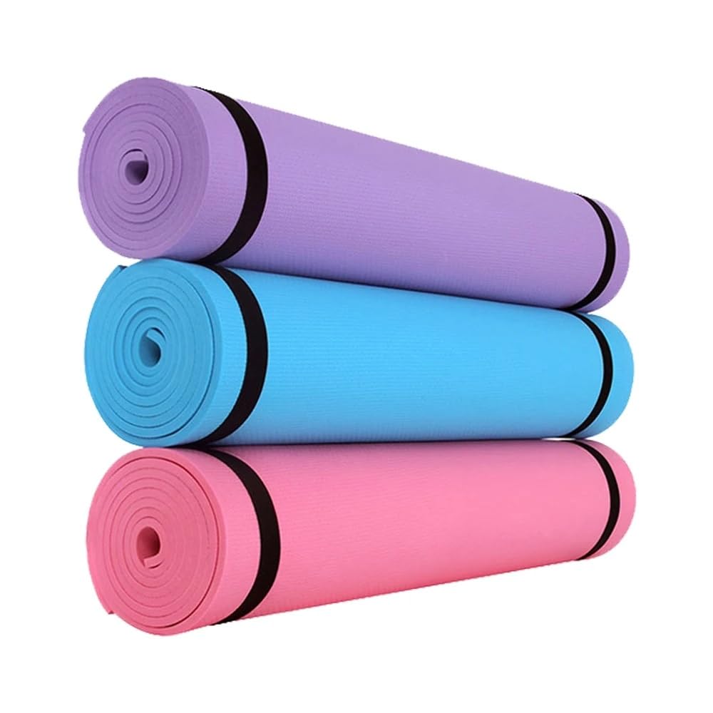 3mm Thick Non Slip Rubber Mat Ideal for Home Workout and Gyms, Eco-Friendly EVA Yoga Mat for Yoga, Pilates, Fitness with Carrying Strap