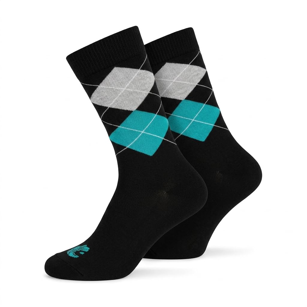 Half Terry Long Cotton Crew Socks for Men – 3 Pairs Pack, Breathable Cushioned Cotton Blend, Ribbed Non-Slip Cuff, Casual & Sports Socks, Size EU 40–46.