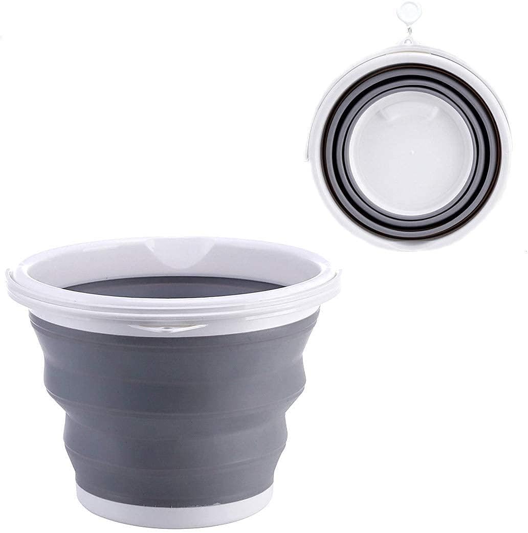 PORTABLE - Space saving silicone bucket for camping, fishing, kitchen DIY and daily use,