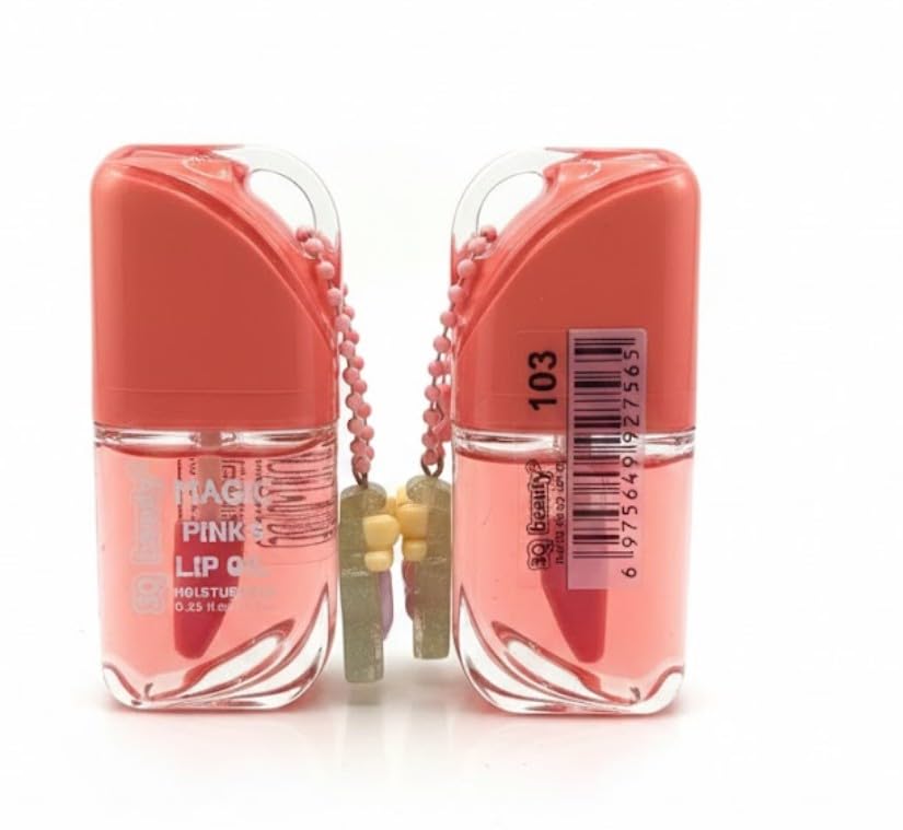 MAGIC PINKS LIP OIL Gloss, Clear Lip Glow Oil Transparent Lip Gloss, Shimmer Lip Balm for Lip Care, Non-Sticky Lip Tint-7.5ML (N103)