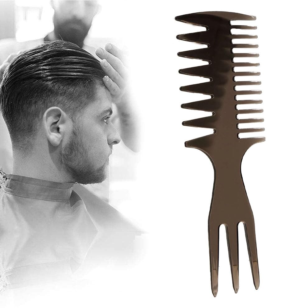THE PACK | Professional 3-Sided Wide Tooth Detangling Comb, Hair Pick for Thick and Curly Hair (Black)