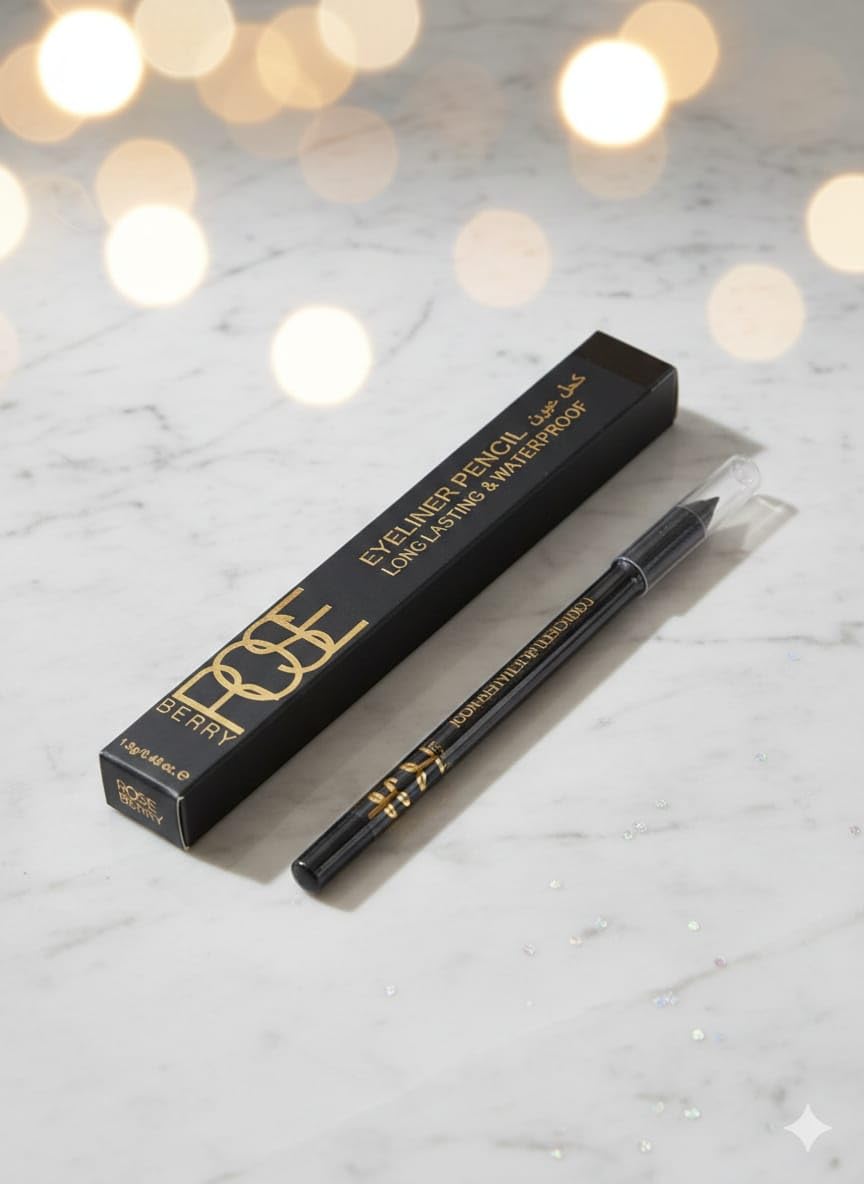 ROSE BEARY Professional Gel Kohl Waterproof Long Lasting Gel Kohl Soft Creamy Formula Provides Intense Blackness and Rich Color (Black 010, Pen)