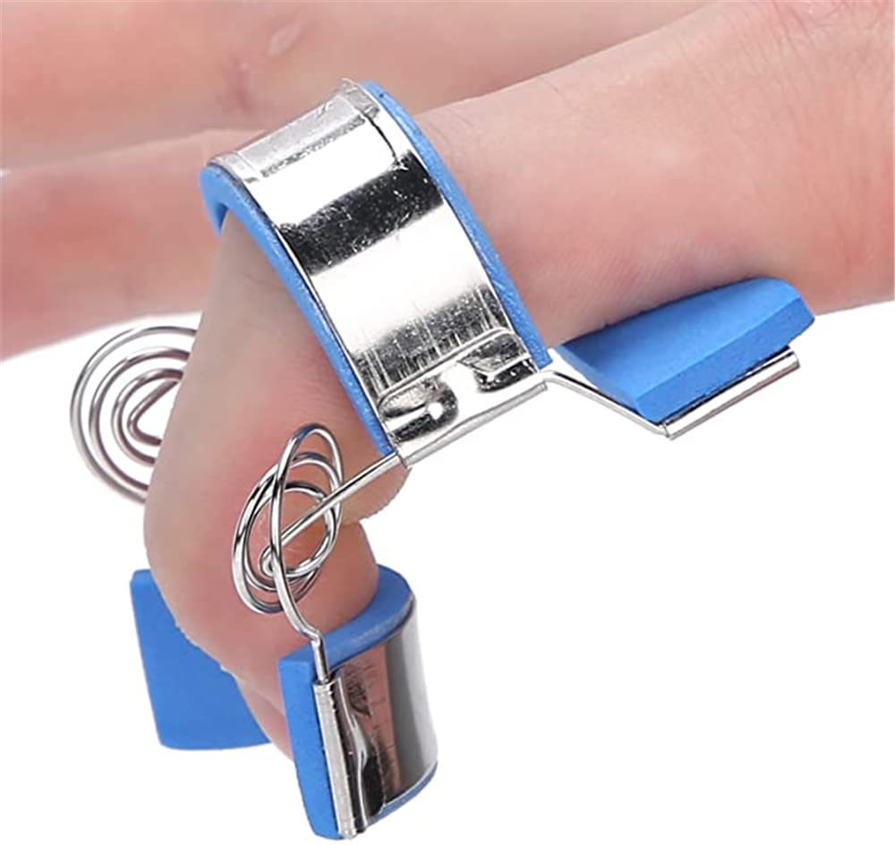 Finger Straightener, ELECDON Stainless Steel Finger Rehabilitation Trainer Sprain Fracture Fixing Finger Straightener for Pain Relief Sport Injuries Basketball(S)