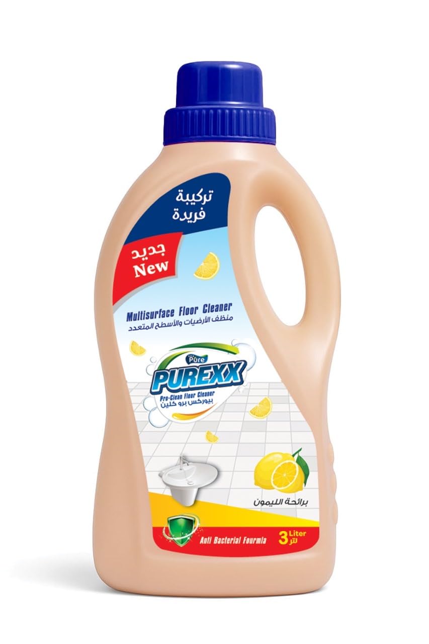 PUREXX Multi-Purpose Liquid Cleaner for Surfaces & Floors, 3 Liter - Lemon