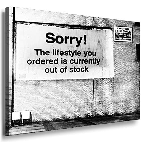 Photo Print on Canvas 100x70x2 cm / canvas on stretched on wooden frames. Image Banksy N33 , Graffiti Street Art. Art prints. Canvas prints. Murals. Posters. Paintings. Pop Art. Art Decor images.