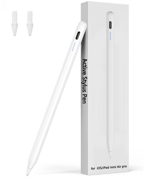 Pencil for Apple iPad A16 10th Generation | Stylus Pen for iPad 2025-2018 11th–6th Gen, Pro 11"/12.9"/13" M4, Air 11"/13" M2/M3, Mini A17 Pro/6/5 | Palm Rejection – White