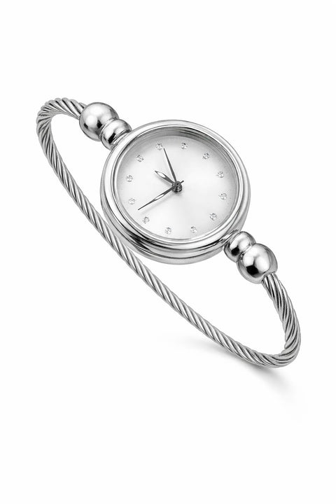 Women's Stainless Steel Wrist Watch - Elegant Classic Design Watch Braided Bracelet Crystal Embellished Dial