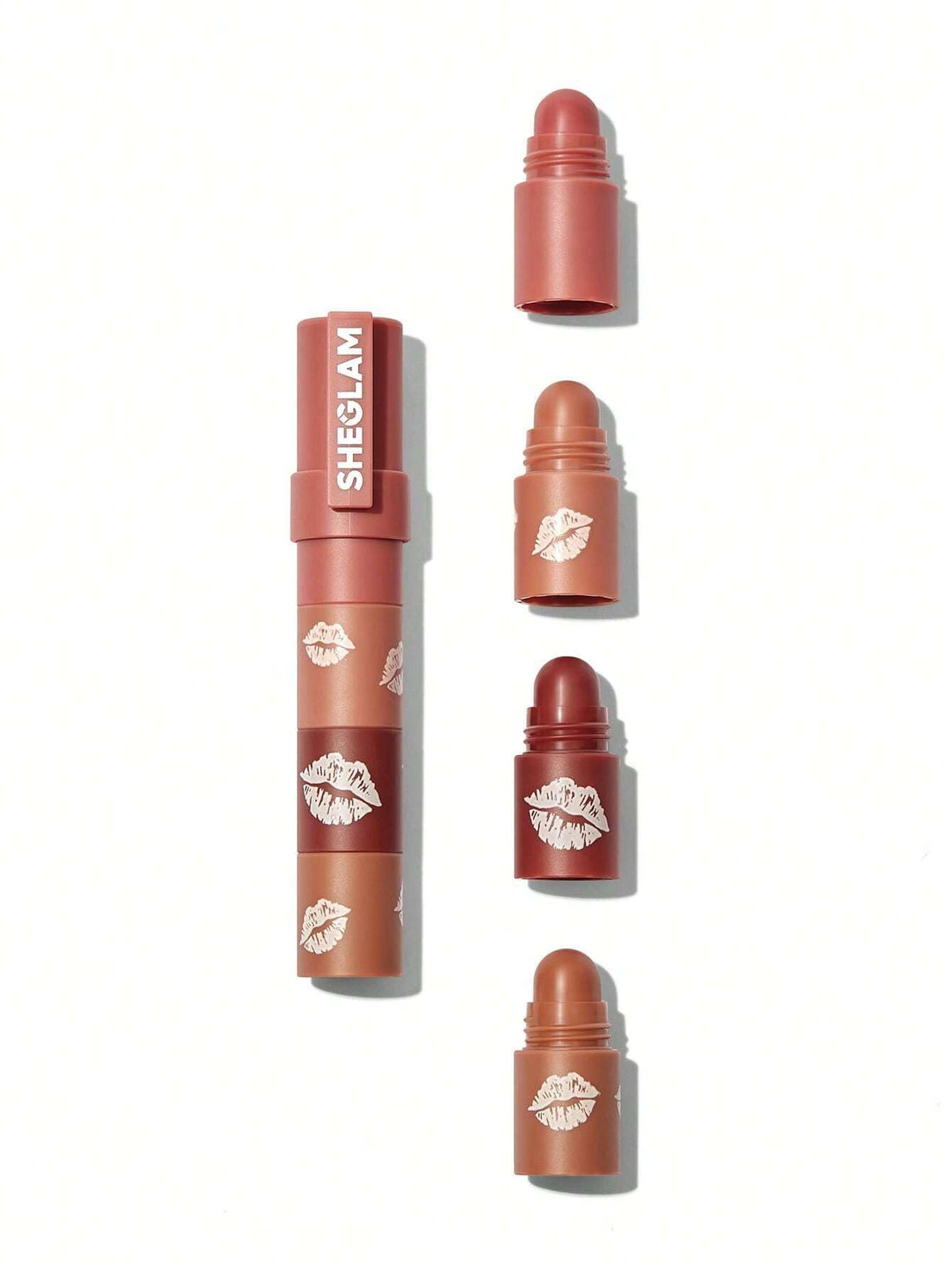 SHEGLAM Makeup - Mega Lip Stacks - 4 in 1 Lipstick Combos - Matte Finish (Bare Stack)