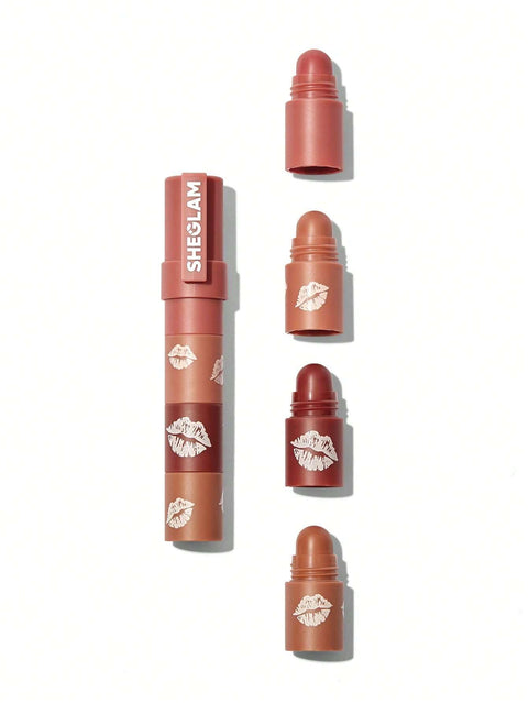 SHEGLAM Makeup - Mega Lip Stacks - 4 in 1 Lipstick Combos - Matte Finish (Bare Stack)