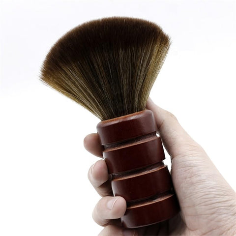 Professional Neck Duster Brush, Soft Nylon Hair with Wooden Handle, 15.5 cm Length
