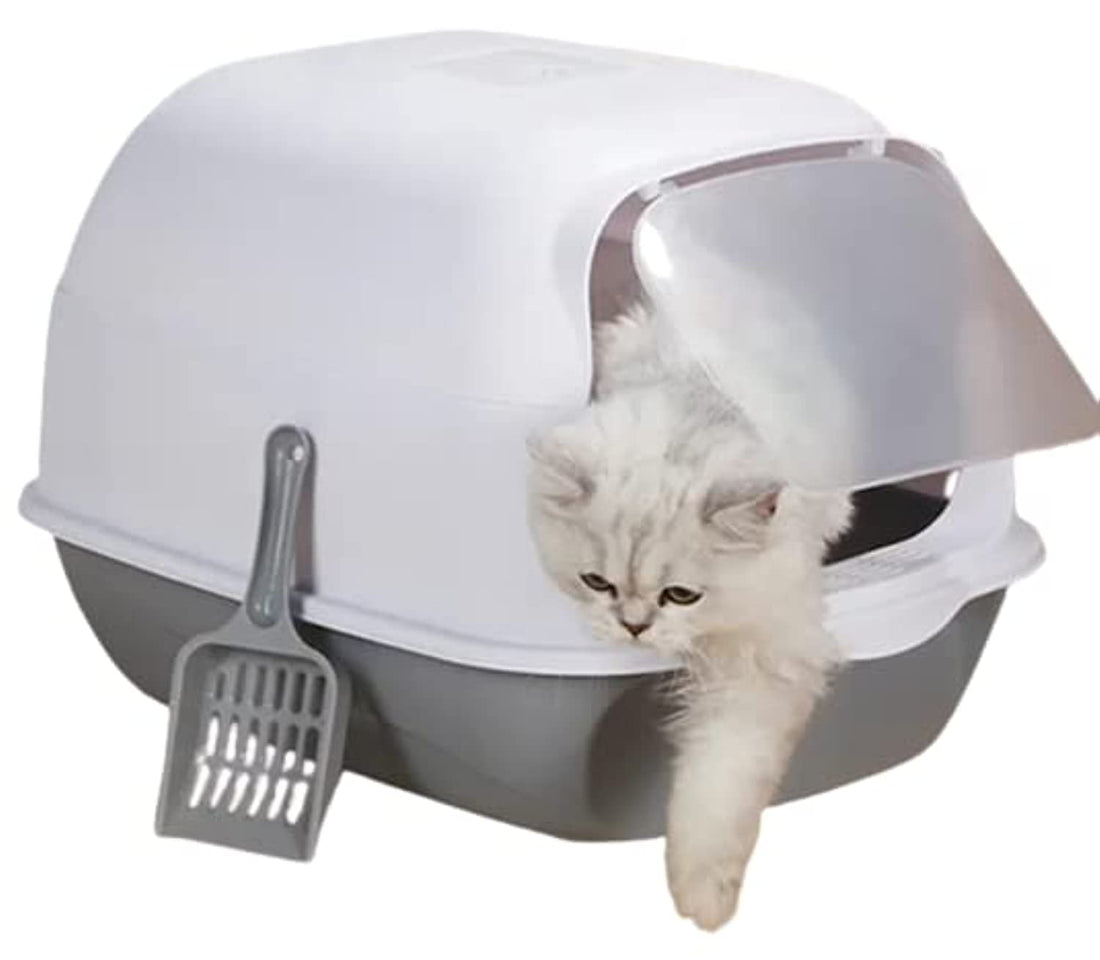 NA Cat Litter box Large with litter scoop in a practical holder cat toilet Large - Size: 50x35x33cm